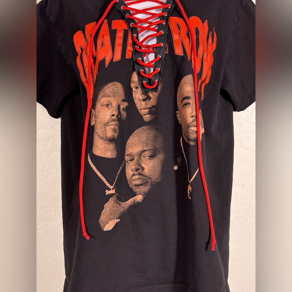 URBNVTG Handmade in l.a. Lace up Deathrow Grunge Goth Hip-Hop T-Shirt size M - Picture 4 of 6